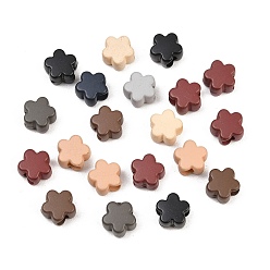 Цветок Выпечка краски акриловые бусины, разноцветные, цветок, 9.5x10x6.5 мм, отверстие : 3.5 мм, о 20 шт / комплект