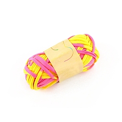 Hot Pink Polyester Cloth Yarn, For Hand Knitting Thick Thread, Crochet Cloth Yarn, Hot Pink, 2.2mm, about 38.28 Yards(35m)/Skein