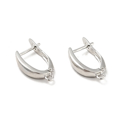 Платина Металлическая пластина из латуни, серьги-кольца, с защелкой сзади и горизонтальной петлей, долговечный, без кадмия и без свинца, платина, 20.5x11.5x3.5 мм, отверстие : 1.6 мм, штифты : 0.9 мм