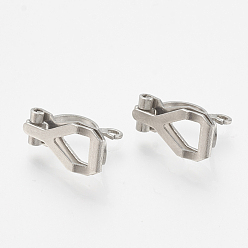 Stainless Steel Color 304 Stainless Steel Clip-on Earring Findings, Stainless Steel Color, 12x6x9mm, Hole: 1mm