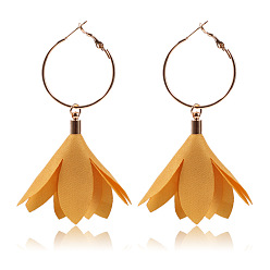 Yellow Versatile Floral Tassel Earrings for Women - Long Dangling Flower Pendant Jewelry