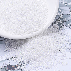 (RR471) Жемчужно-белый AB Миюки круглые бусины рокайль, японский бисер, 11/0, (rr 471) белая жемчужина, 11/0, 2x1.3 мм, отверстие : 0.8 мм, Около 1111 шт / 10 г