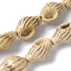 Античный Белый Фарфоровые бусины ручной работы серии «Океан», раковина, старинный белый, 21.5~22x14~14.5x11~11.5 мм, отверстие : 2 мм, около 18 шт / нитка, 14.06'''~14.17'' (35.7~36 см)