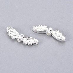 Silver Tibetan Style Alloy Beads, Lead Free & Cadmium Free, Silver Color Plated, Wing, 22x7mm, Hole: 1mm