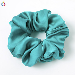 C190 Super Large Satin - Hole Blue Vintage French Retro Bow Hairband - Solid Color Satin Hair Tie