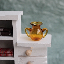 Сэнди Коричневый Мини-стеклянный чайник с соком, украшения, аксессуары для кукольного домика с микро-ландшафтом, притворяясь опорными украшениями, песчаный коричневый, 22x22 мм