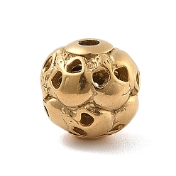 Золотой 304 из нержавеющей стали бусы, круглые с черепом, ионное покрытие (ip), золотые, 10.5x10 мм, отверстие : 1.8 мм