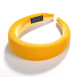 Yellow Solid Velvet Headband with Thick Sponge for Hair Styling - Kate Middleton Style