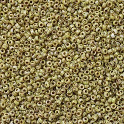 (RR4512) Непрозрачный Желтый Пикассо Миюки круглые бусины рокайль, японский бисер, (rr 4512) непрозрачный желтый пикассо, 6/0, 4 мм, отверстие : 1.5 мм, Около 540 шт / 50 г