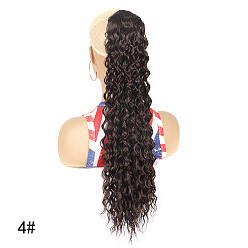 22-inch 4# Длинные вьющиеся волосы, наращивание хвоста с помощью эластичного шнурка — варианты 16 дюймов и 22 дюймов