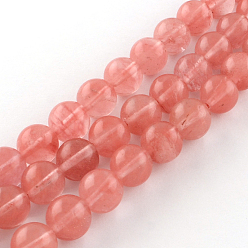 Cherry Quartz Glass Cherry Quartz Glass Beads Strands, Round, 8mm, Hole: 1mm, about 48pcs/strand, 14.9 inch
