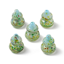 Светло-Голубой Lampwork бисер, Горлянка, Небесно-голубой, 21.5~22x16~16.5 мм, отверстие : 2 мм