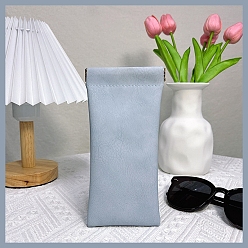 Светлый Стально-синий Прямоугольный футляр для очков из искусственной кожи, переносной вставной чехол для солнцезащитных очков, мягкая сумка для хранения с утюгом и отжимным верхом, светло-стальной синий, 180x90 мм