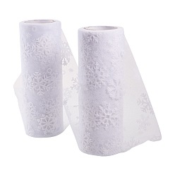 Blanc Rubans de maille déco flocon de neige, tissu de tulle, Tissu à carreaux en tulle pour la fabrication de jupe, blanc, 6 pouce (15 cm), à propos de 10yards / roll (9.144m / roll)