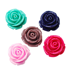 Mixed Color Resin Cabochons, Flower, Mixed Color, 20x19x10mm