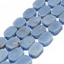 Angelite Natural Angelite Beads Strands, Rectangle, 14~17x11~13x5~6mm, Hole: 1mm, about 21~23pcs/strand, 15.75~16.14 inch(40~41cm)
