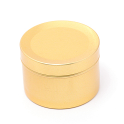 Golden Aluminium Jar, Flip Cover, Food Grade Packaging Box, for Tea-leaf Stroage, Column, Golden, 2x1-3/8 inch(5.1x3.6cm), Capacity: 50ml(1.69fl. oz)