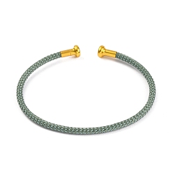 Аква Изготовление браслета из плетеной проволоки из углеродистой стали, с позолоченными латунными заглушками, вода, 0.25 см, внутренний диаметр: 2-3/8 дюйм (6.1 см)