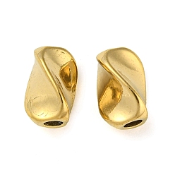 Real 18K Gold Plated Ion Plating(IP) 304 Stainless Steel Twist Beads, Real 18K Gold Plated, 8x5x4mm, Hole: 1.8mm