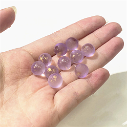 Medium Purple Czech Glass Beads, No Hole, with Glitter Powder, Round, Medium Purple, 10mm