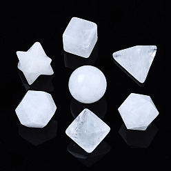 Quartz Crystal Natural Quartz Crystal Beads, Rock Crystal Beads, No Hole/Undrilled, Chakra Style, for Wire Wrapped Pendant Making, 3D Shape, Round & Cube & Triangle & Merkaba Star & Bicone & Octagon & Polygon, 13.5~21x13.5~22x13.5~20mm