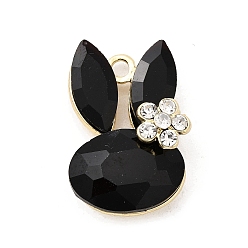 Реактивный Самолет Подвески из сплава и страза, кролик, стойки покрытие, золотые, струя, 27x19x9 мм, отверстие : 2.8 мм