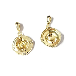 Настоящее золото 18K Сплав подвески балилы, плоско-круглые, реальный 18 k позолоченный, 26x16 мм