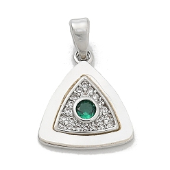 Платина Подвески из латуни с микропаве из циркония, с подвесками из ракушек и стекла, платина, 15x13.5x2.5 мм, отверстие : 4.5x2 мм