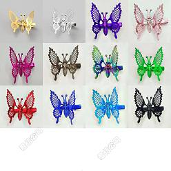 (52) Непрозрачная лаванда 12шт. 12 цветные заколки-крокодилы из сплава для женщин, бабочка, разноцветные, 44x58x10.5 мм, 1 шт / цвет