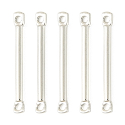 Real Platinum Plated SHEGRACE Brass Connector Charms, Bar Links, Cadmium Free & Nickel Free & Lead Free, Real Platinum Plated, 15x1.8x1mm, Hole: 0.9mm