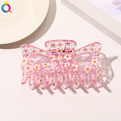 Little Monster Catch - Daisy Pink Retro Style Hair Clip for Women, Elegant Updo with Shark Teeth Headpiece