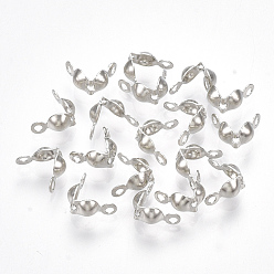 Платина Железный шарик советы, Калотте заканчивается, крышка раскладушки, платиновый цвет, Размер : длиной около 7.5 мм , шириной 4 мм , 3 мм внутренним диаметром, отверстие : 1 мм, Около 750 шт / 50 г