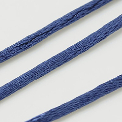 Steel Blue Nylon Cord, Satin Rattail Cord, for Beading Jewelry Making, Chinese Knotting, Steel Blue, 2mm, about 50yards/roll(150 feet/roll)