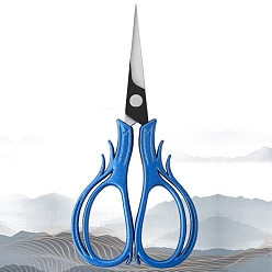 Blue Stainless Steel Scissors, Embroidery Scissors, Sewing Scissors, with Zinc Alloy Handle, Blue, 108x51mm