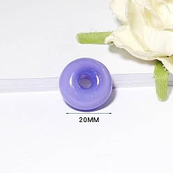 Medium Purple Handmade Lampwork Pendants, Anti Leaking Perfume Bottle Pendant, Jade Donut Shape Charm, Medium Purple, 20x20mm