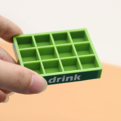 Зеленый лайм Пластиковый поднос для напитков мини-модель, аксессуары для кукольного домика с микро-ландшафтом, притворяясь опорными украшениями, зеленый лайм, 58x44x10 мм