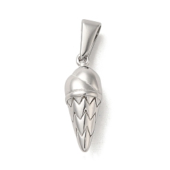 Stainless Steel Color 304 Stainless Steel Pendants, Ice Cream Charm, Stainless Steel Color, 21x7.5mm, Hole: 3x7mm