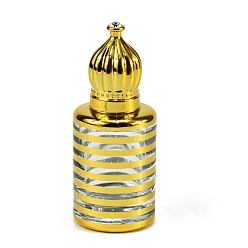 Gold Glass Roller Ball Bottles, with Cover, SPA Aromatherapy Essemtial Oil Empty Bottle, Gold, 6.8x2.8cm
