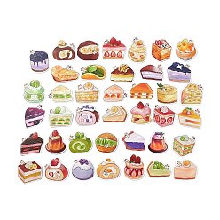 Food 40Pcs 40 Styles Dessert Theme Paper Stickers Sets, Adhesive Decals for DIY Scrapbooking, Photo Album Decoration, Cake Pattern, 44~64.5x47~67.5x0.2mm, 1pc/style