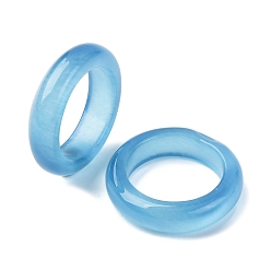 Темно-Голубой Cat Eye палец кольца, простые кольца для женщин, глубокое синее небо, 6 мм, размер США 7 1/4 (17.5 мм)