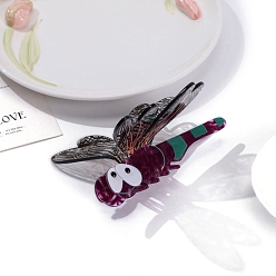 Фиолетовый Заколки-коготки из ацетата целлюлозы стрекозы, аксессуары для волос для женщин и девочек, фиолетовые, 110x88x65 мм