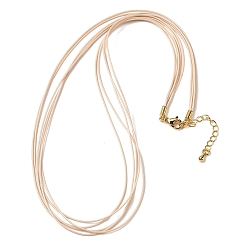 Фора 1мм вощеный шнур 5-образное ожерелье, с латунными выводами и 304 застежками из лобстера из нержавеющей стали, золотые, оранжевые, 18.90 дюйм (48 см)