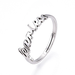 Нержавеющая Сталь Цвет 304 регулируемое кольцо из нержавеющей стали с надписью, цвет нержавеющей стали, внутренний диаметр: 17 мм