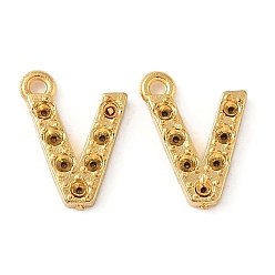 Letter V 304 Настройки горный хрусталь из нержавеющей стали кулон, золотые, Буква V, пригодный для стразов 1 мм, 8x6x1 мм, отверстие : 0.7 мм