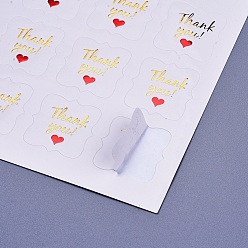 White Thank You Stickers, Thanksgiving Sealing Stickers, Label Paster Picture Stickers, for Gift Packaging, Square, White, 23x23mm