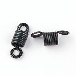 Black Aluminum Wire Hair Coil Cuffs, Dread Cuff Coil, Eight Loops, Black, 22~23x8mm, Hole: 3mm