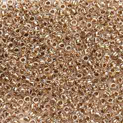 (989) Gilt Lined Crystal Тохо 3/0 круглые бусины, японский бисер, (989) позолоченный кристалл, 5.5 мм, отверстие : 1.9 мм, Около 300 шт / 50 г