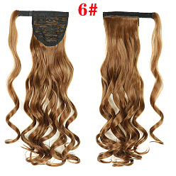 6# Long Wavy Hairpiece with Magic Tape - Natural, Elegant, Ponytail Extension.