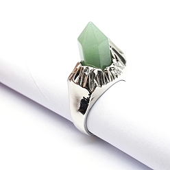 Зеленый Авантюрин Манжеты из натурального зеленого авантюрина, шестиугольник призма, широк: 8 мм