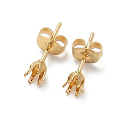 Золотой 316 серьги-гвоздики из хирургической нержавеющей стали, золотые, 3.5x14.5 мм